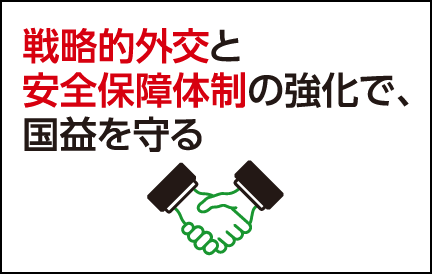 戦略的外交と安全保障体制の強化で、国益を守る